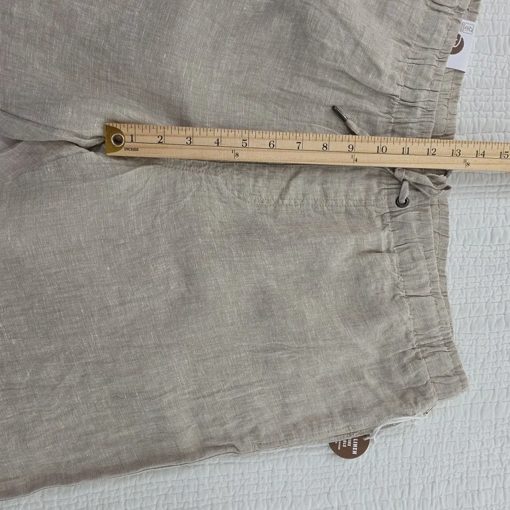 Panama Jack 100% Linen Pants Men's XL (36x30) Natural Taupe Elastic Waist NEW